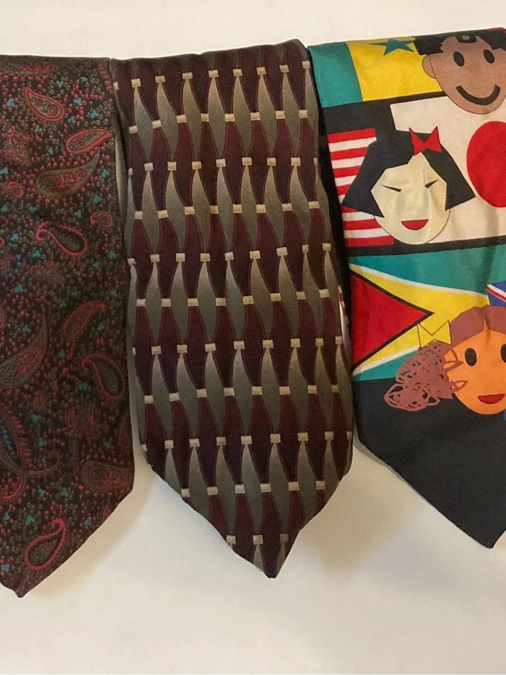 Lot of 5 Men's Neckties - Patterned Silk Ties